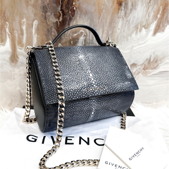 Givenchy Handbags - $5k Givenchy Mini Stingray Galuchat Pandora Box Chain Bag